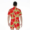 thumbnail image 2 of Cute Watermelon Slices Pattern Short Sleeve Men'S Rompers Casual Summer Jumpsuits Outfit, 2 of 4