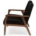 thumbnail image 4 of Baxton Studio Nikko Mid-century Modern Scandinavian Style Black Faux Leather Wooden 2-Seater Loveseat, 4 of 6