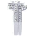 thumbnail image 2 of 2.00 Carat (ctw) 10K White Gold Round Diamond Ladies Halo Style Bridal Engagement Ring Set With Matching Band 2 CT, 2 of 4