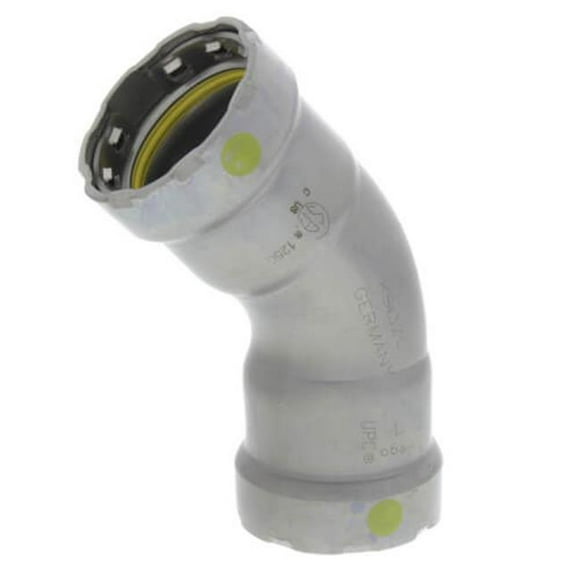 Viega QVG-25241 1 in. Elbow with 45 deg Steel&#44; MegaPressG&#44; Press x Press Fitting&#44; Black