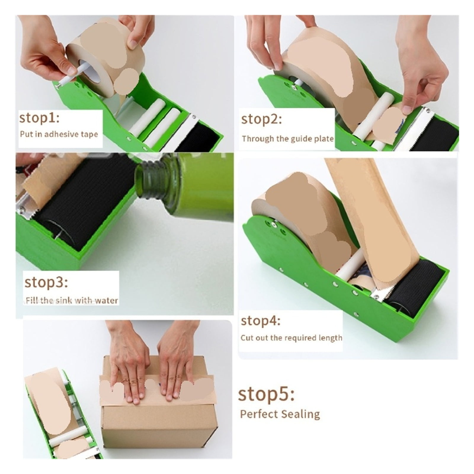 Wet/Cut Kraft Gummed Tape Cutter Water Activated Tape Dispenser Tape Dispenser