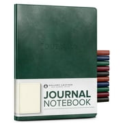 Gallery Leather Journal Notebook - 192 Pages, Softcover, For Men and Women, For Writing, Work & Travel, Handcrafted - Acadia Green - 9.75 x 7.5 ", Large Lined
