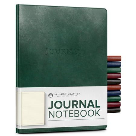 Gallery Leather Journal Notebook - 192 Pages, Softcover, For Men and Women, For Writing, Work & Travel, Handcrafted - Acadia Green - 9.75 x 7.5 ", Large Lined