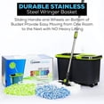 thumbnail image 2 of Premium Spin Mop Cleaning Bucket Set with 3 Microfiber Heads Included, 2 of 4