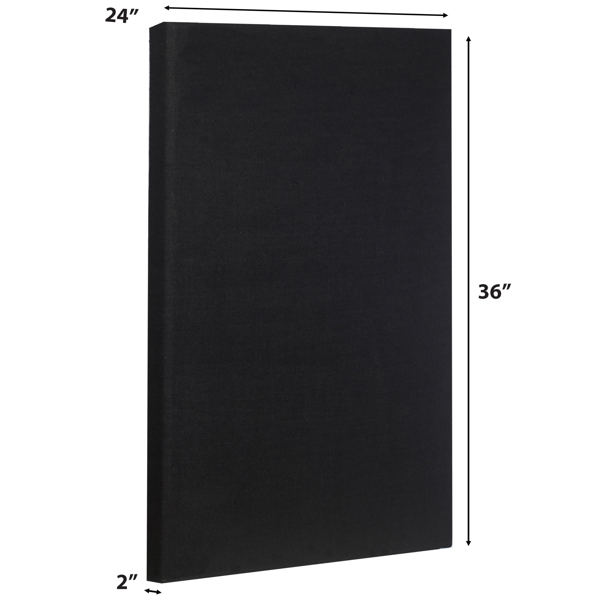 ATS Acoustics Sound Absorbing Acoustic Panel 24" x 36" x 2" Beveled Edge (Black)