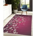 thumbnail image 4 of Japanese Decorative Rug, Spring Season Sakura Bloom Design Marine Toned Ombre Color Background, Quality Carpet for Bedroom Dorm and Living Room, 6 Sizes, Magenta White, by Ambesonne, 4 of 4