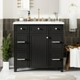 thumbnail image 5 of 36" Bathroom Vanity Cabinet with Sink Countertop Set, Black, Single Sink, Shaker Cabinet with Soft Close Doors and 3 Drawers, Ample Storage Space, 5 of 9