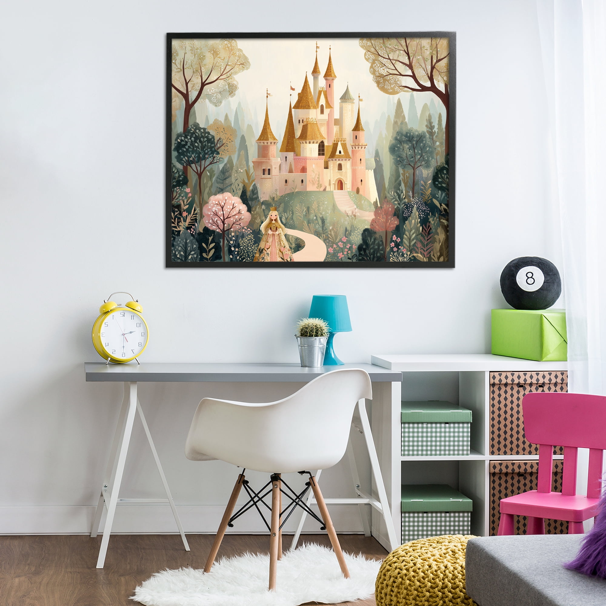 Stupell Industries Whimsical Castle Path Black Framed Giclee Art, design by Christine Simpson Art