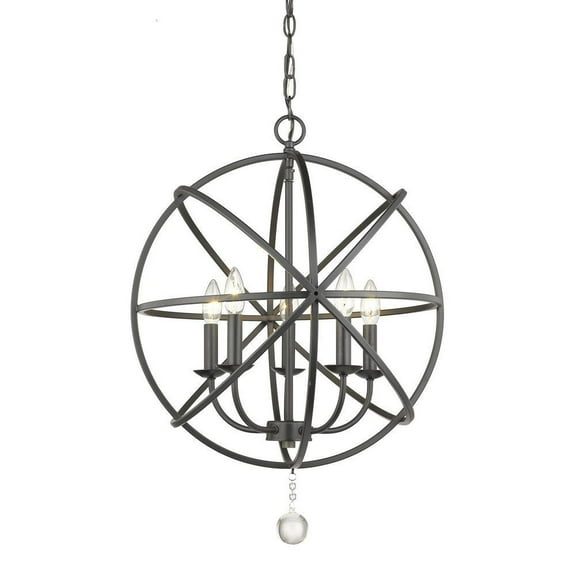 5 Light Chandelier in Transitional Style 20 inches Wide By 25.13 inches High-Matte Black Finish Bailey Street Home 372-Bel-2750766