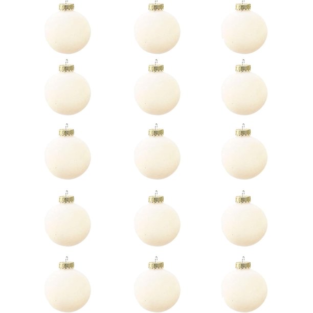 15 bolas de terciopelo para adornos navideños de 3,15 pulgadas, adornos vintage para árboles de Navidad, bolas de plástico flocadas irrompibles, adornos colgantes para árbol de Navidad para bodas, fie