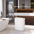 thumbnail image 5 of Seville Classics Handwoven Oval Double Laundry Hamper with 2 Liners, White, 5 of 6