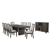 Sunset Trading Cali 10-Piece 96 Rectangular Extendable Wood Dining Set in Brown