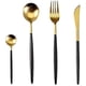 thumbnail image 1 of Juego de cubiertos de acero inoxidable de 4 piezas, juego de cuchillo, tenedor y cuchara de acero inoxidable, cuchillo, tenedor y cuchara para carne de Hotel de comida occidental, 1 of 5