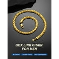 thumbnail image 6 of ChainsProMax Gold Plated Flat Box Chain for Men Necklace Stainless Steel 20inch 8mm Hip Hop Jewelry, 6 of 7