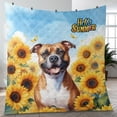 thumbnail image 4 of Pitbull Hello Summer Sunshine Sunflowers Spring Retro Vintage Quilt Blanket Terrier Dog Lover Cozy Comforter Throw Blanket - 00008, 4 of 5