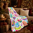 thumbnail image 3 of Vibrant Easter Egg Confetti Decorative, Festive Botanical Garden Scene, Soft Flannel Blanket for Sunroom and Reading Nook, Garden Lovers Easter Gift, Festive Home Decor, 3 of 9