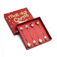 thumbnail image 1 of christmas tree Gold Christmas Spoon Christmas Dessert Spoon Fork Stainless Steel Tableware Set Cute Doll With Hand Gift, 1 of 1