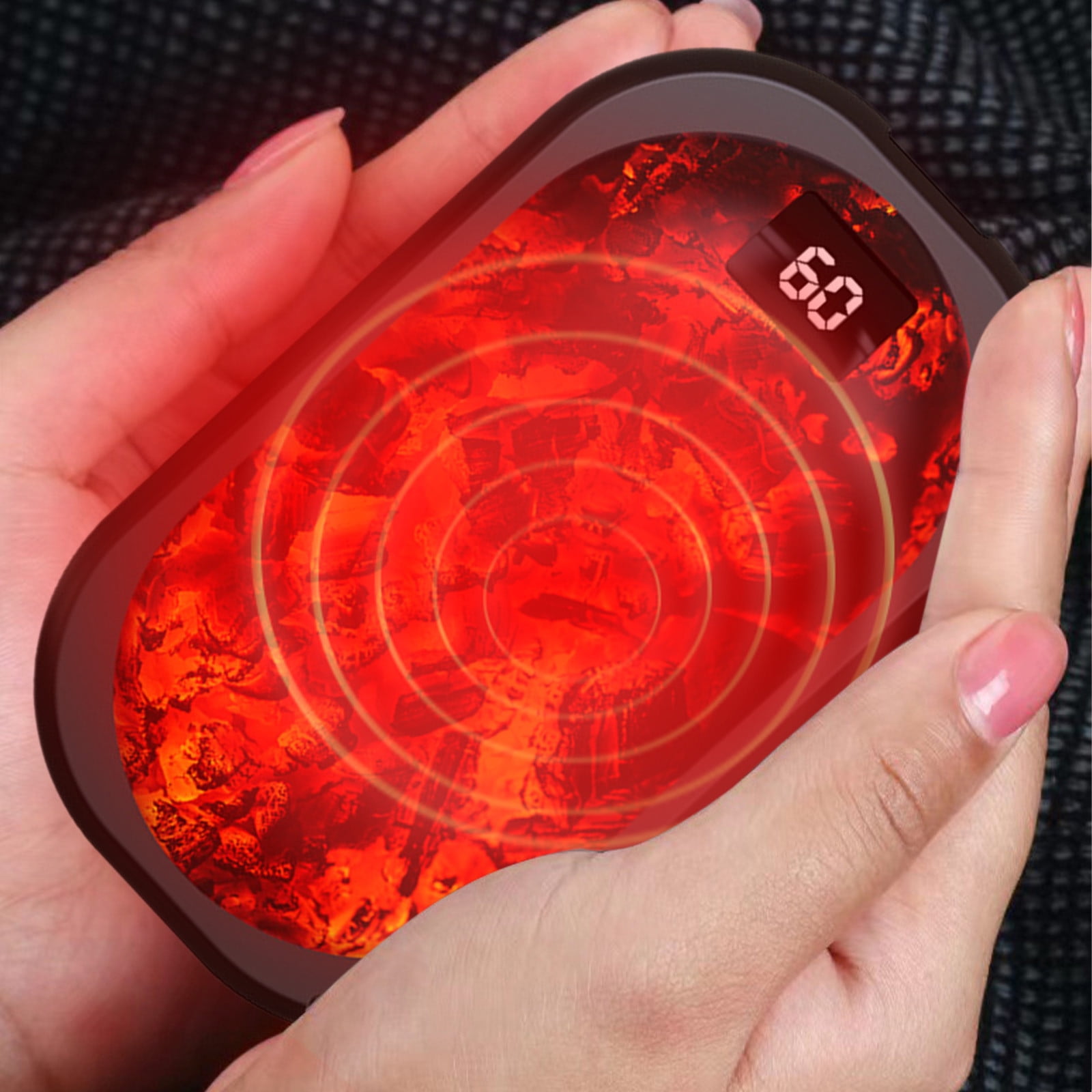 Wovilon Portable Hand Warmer Power Bank Rechargeable USB Hand Warmer Heater Double Side Heating 3 Gears For Skiing Climbing Hiking Winter