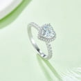 thumbnail image 3 of 1ct Heart Cut Halo Moissanite Engagement Ring Simulated Diamond Ring Band, Propose Ring In 925 Silver Ring, 3 of 6