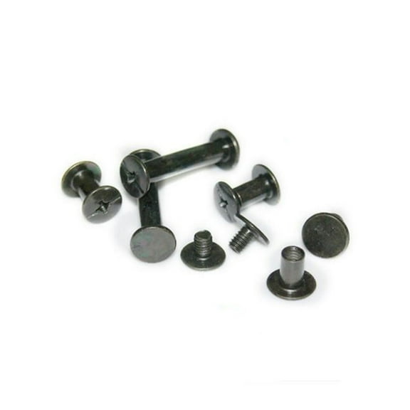 50pcs Screw Sex Bolt Book Binding Post Screws M4 Inner Thread Black Zinc M5*6/8/10/12/15/20/25/30mm Length