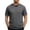#114-Dark Gray, variant on Men's Textured Herringbone Pattern T-Shirt with Leather Patch Casual Short Sleeve Beige XL Gifts for Father