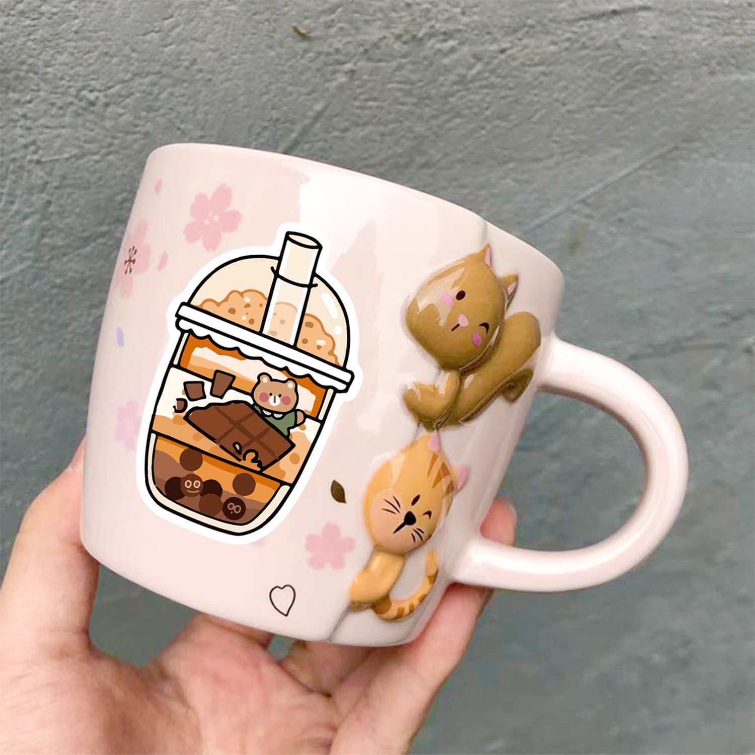 100 Pieces Boba Stickers, Cute Bubble Tea Stickers, Kawaii Drink