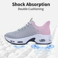 thumbnail image 3 of NRNHI Women's Slip On Walking Shoes Breathable Lightweight Tennis Gym Running Sneakers GreyPink Size 9, 3 of 6