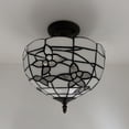 thumbnail image 4 of Tiffany Ceiling Lights Fixture White Stained Glass Flowers LED Bulbs Included for Living Room Bedroom 12”W*12”D*12”H, 4 of 4