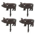 thumbnail image 3 of Pack of 4 Cast Iron Western Vintage Rustic Bacon Pig Wall Coat Hooks Hangers, 3 of 6