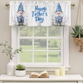 thumbnail image 2 of Happy Father's Day Curtain Valances for Windows, Kitchen Valance Window Treatments Panel 2 Pack, Blue Gnomes Garden Floral Rod Pocket Short Curtains for Bathroom Bedroom 42 x 18 Inch, 2 of 8