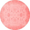 thumbnail image 1 of Ahgly Company Machine Washable Indoor Round Oriental Red Traditional Area Rugs, 4' Round, 1 of 4