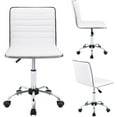 thumbnail image 6 of Homall Mid Back Task Chair,Low Back Leather Swivel Office Chair,Computer Desk Chair Retro with Armless Ribbed (White), 6 of 7