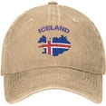 thumbnail image 2 of Women Men Adjustable Baseball Cap with Iceland Flag Map Pattern, Dad Snapback Hip Hop Hats, 2 of 8