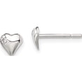 thumbnail image 1 of Sterling Silver Heart With Cz Post Earrings (5 X 5) Made In India qe8621, 1 of 5