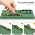 thumbnail image 4 of Wristband Case for Samsung Galaxy S24 Ultra, Flexible Silicone Phone Case with Wrist Strap Band, Matte Kickstand Slim Shockproof Case with Camera Protection for Women Girls, Green, 4 of 12
