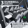 thumbnail image 4 of Synergee 3-Tier Dumbbell Storage Rack with 2 Barbell Holders and 4 Weight Plate Pegs – Holds 1" and 2" Weight Plates – All-in-One Home Gym Equipment Organizer, 4 of 6