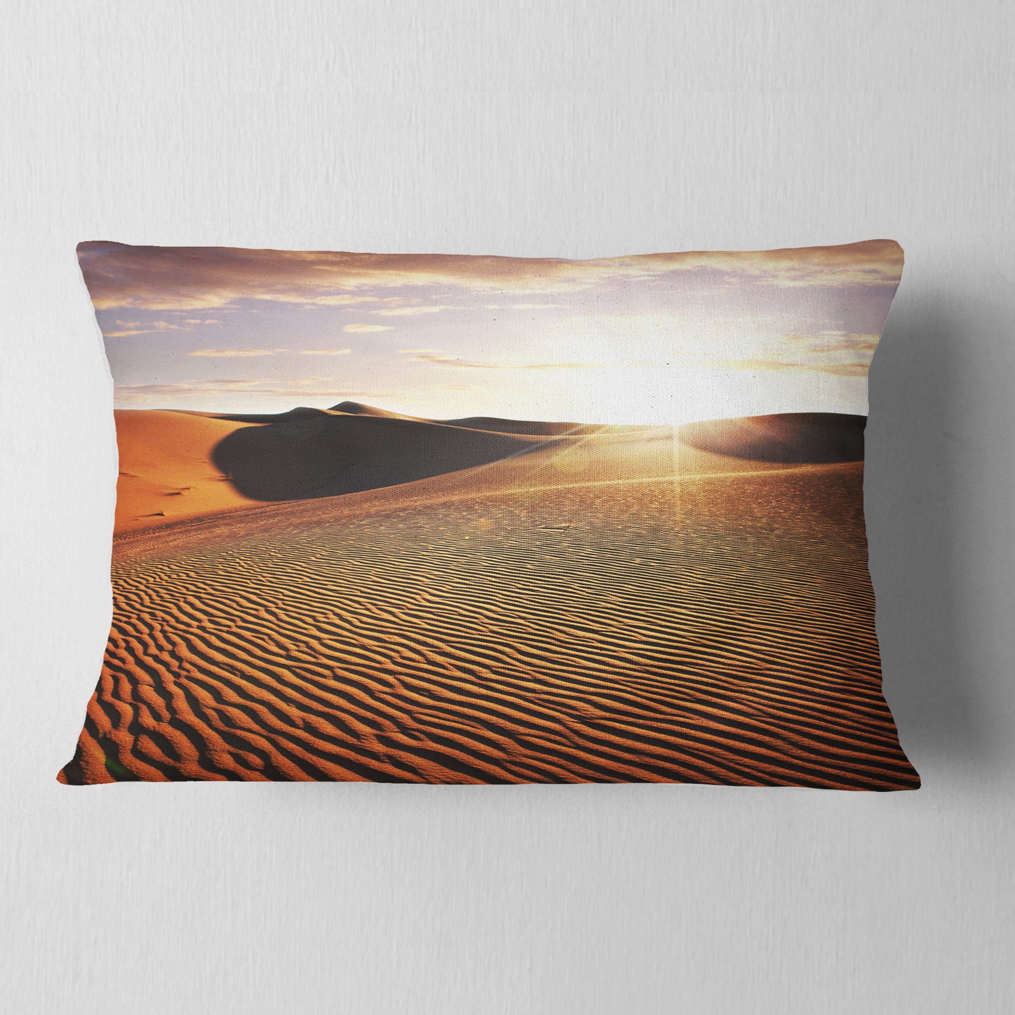 Designart 12" x 20" Green Polyester Throw Pillow