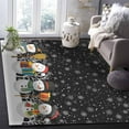 thumbnail image 6 of Christmas Cute Snowman Area Rug 2x3ft Snowflakes Winter Black Texture Non-Slip Washable Square Rugs Soft Felt Indoor Floor Mat for Bedroom Kitchen Living Room Bathroom, 6 of 8