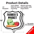 thumbnail image 2 of Farmers Market Color Fruit Vegetables (2 Pack) 12 inch X 12 inch Shield-Shaped Rust-Free Aluminum Metal Signs Weather Resistant Made in the USA, 2 of 6
