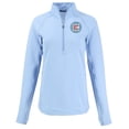 thumbnail image 2 of Women's-Cutter & Buck  Heather Powder Blue Chicago Fire Peshastin Eco Fleece Recycled Half-Zip Top, 2 of 3