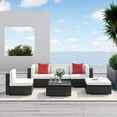 thumbnail image 3 of Resenkos 6 Pieces Patio Furniture Set, Galvanized Steel, PE Rattan, Mixed Brown, Cream White, 3 of 11