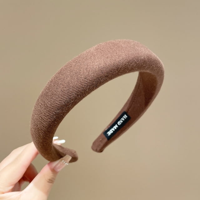 Diadema marrón de otoño e invierno para mujer, paquete de cabello con calavera alta, banda para el cabello a presión superior que combina con el tocado de horquilla para viajes al aire libre