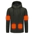 thumbnail image 2 of IROINNID Men's Hoodie Solid Color Comfy Outdoor Warm Clothing Heated Riding Skiing Fishing Charging Via Heated Coat, 2 of 4