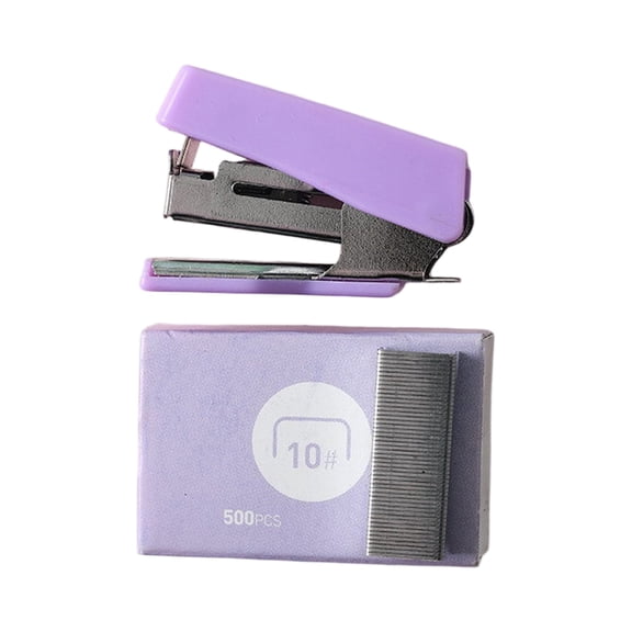 Desk And Office Accessories, 1 Piece Stapler With 400 Staples, Lightweight Durable Polished Finish 9X1.5X7Cm 6-10 Sheets Binding Gift For Various Occasions