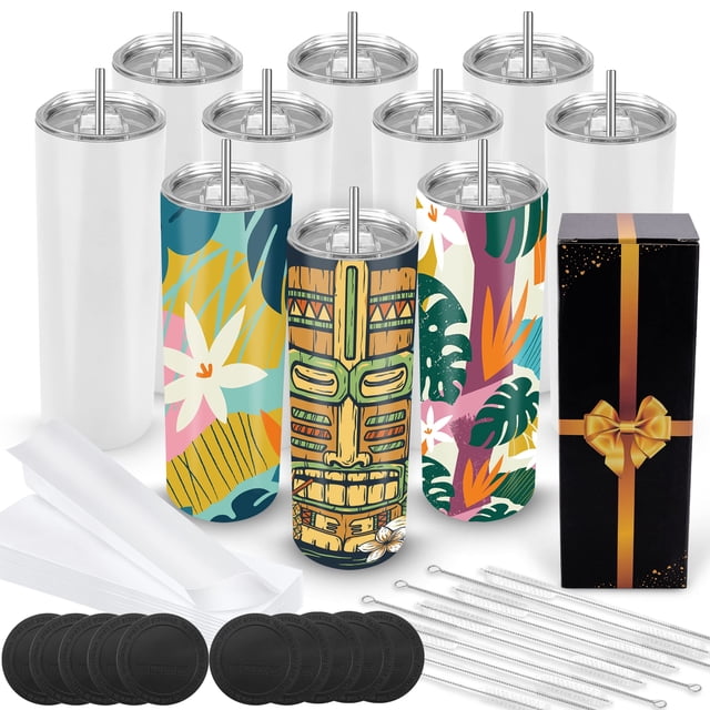 Vasos de sublimación Joyclub, 600 ml, 10 unidades, acero inoxidable