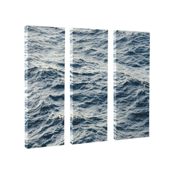 Kate and Laurel Coastal Ocean Waves Canvas Wall Art by the Creative Bunch Studio 3 Piece 12 x 28