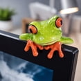 thumbnail image 4 of Resin Creative 3D Craft Frog Figurine Computer Monitor Decor, Personalized Animal Collectible Figurines Mascot Frog Resin Crafts for Home Office Decoration, 4 of 4