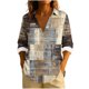thumbnail image 2 of Xuyuer Womens Button Down Shirts Long Sleeve Linen Tops Casual Collared Blouses Loose Fit, 2 of 6