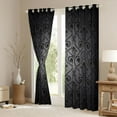 thumbnail image 3 of jejeloiu Vinatge Baroque Floral Black Out Curtains,Boho Bohemian Theme Curtains Pack of 2 (42x63 Each),Black Damsk Print Bedroom Curtains For Men Women,Ultra Soft Home Decor, 3 of 6