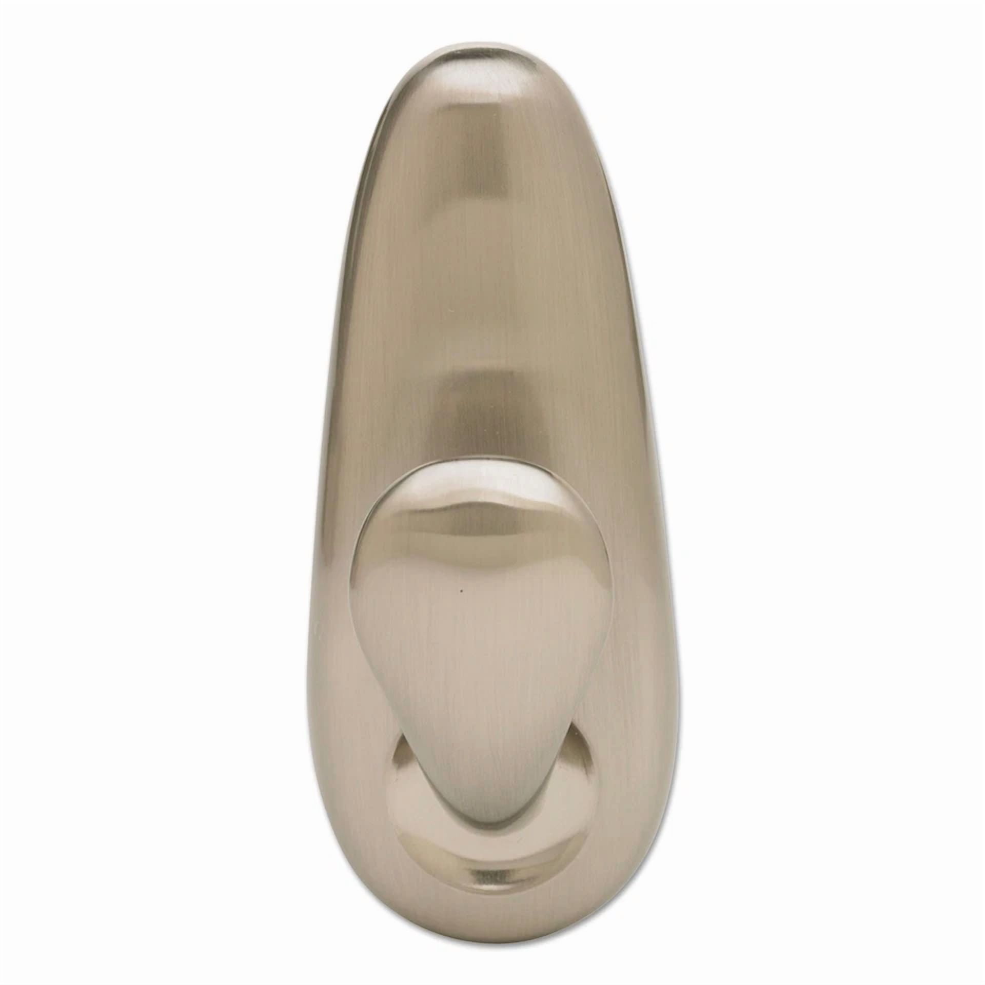 CIRCLE- Command Adhesive Mount Metal Hook Large Brushed Nickel Finish 1 Hook & 2